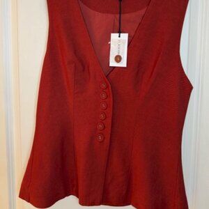 We Wore What rust v neck vest, size 12 NWT